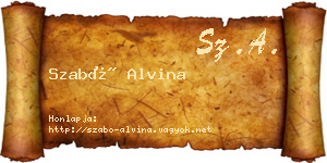 Szabó Alvina névjegykártya